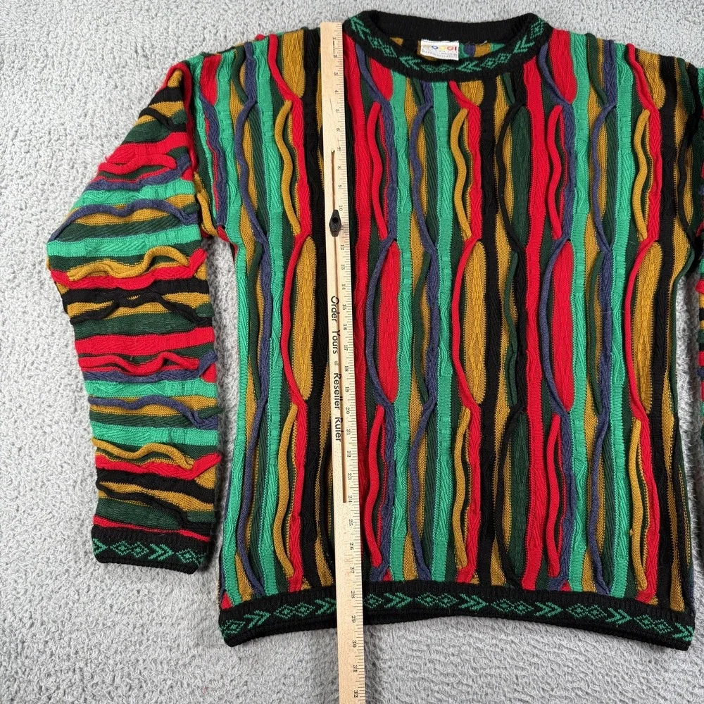 Vintage Coogi Sweater Mens Large Multicolor Australia Mercerised Hip‎ Hop 90s
